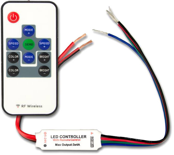 ISOLED LED Strip Mini RGB Funk-Fernbedienung, 3 Kanal, 12-24V DC 3x2A von ISOLED