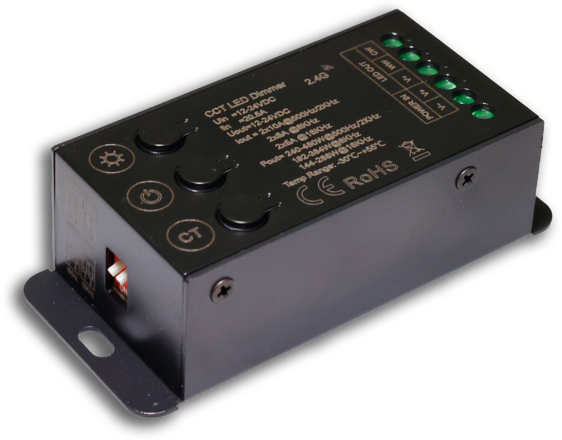 ISOLED Sys-Pro Funk Mesh Multi-PWM CCT-Dimmer mit Bedientasten, 2 Kanal, 12-24V DC 12-20A von ISOLED