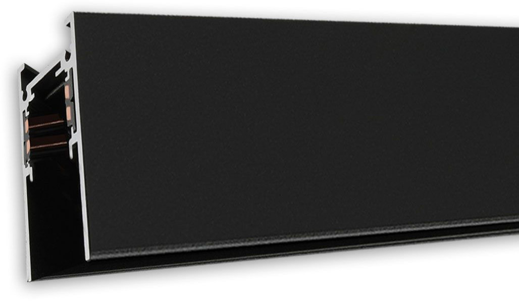 ISOLED Track48 Aufbauschiene, schwarz, 200cm, 4-polig, inkl. Endkappen und Schutzcover von ISOLED