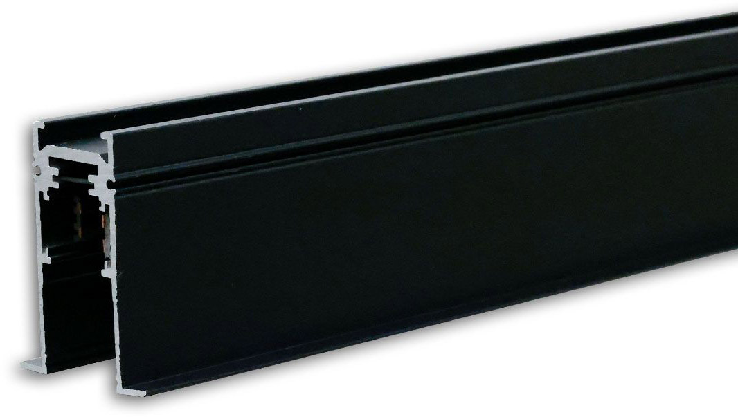 ISOLED Track48 Einbauschiene, schwarz, 200cm, 4-polig, inkl. Endkappen und Schutzcover von ISOLED