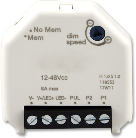 ISOLED Universal-Push PWM-Controller für LED Spots / Stripes, 1 Kanal, 12-24V 8A, 36-48V 6A von ISOLED