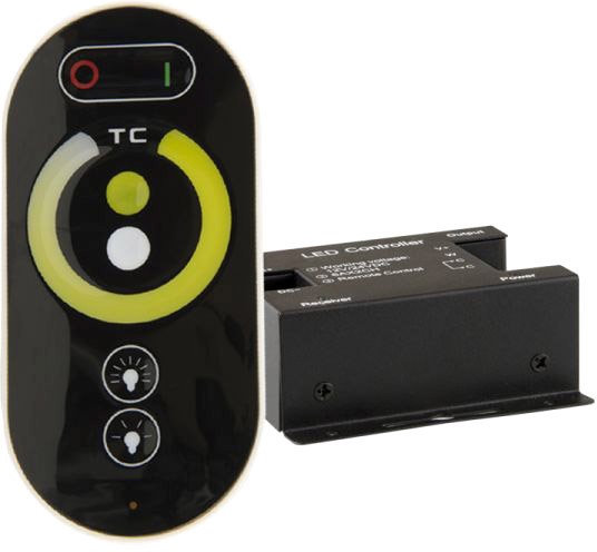 ISOLED Wireless Touch weißdynamischer PWM-Controller mit Funk-Fernbedienung, 12-24V DC 2x6A von ISOLED