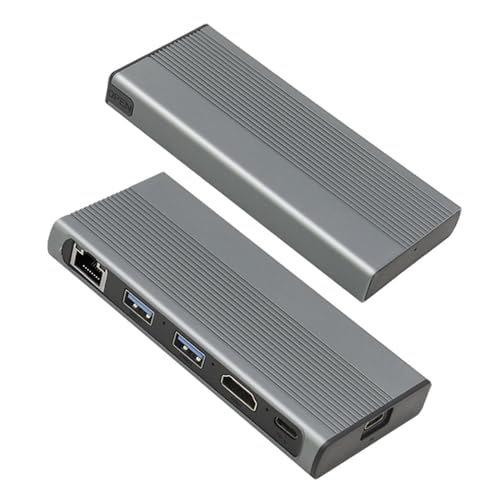 ISTOVO 2X USB C Hub M.2 SSD Gehäuse -Kompatibel + USB3.1 + RJ45 + PD Typ C Docking Station für M.2 NVME NGFF SSD für von ISTOVO