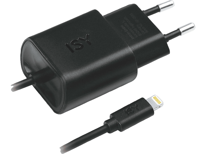 ISY IWC-3100 Ladegerät mit Lightning Kabel Apple, Schwarz von ISY