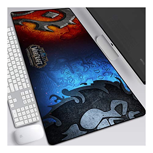 Mauspad World of Warcraft Anime Mauspad Gemütlich Mousepad 900x400mm Mikrofaser Verbessert Geschwindigkeit und Präzision, rutschfest Gummierte Unterseite Waschbar Verschleißfest,Für Desktop PC, A von ITBT