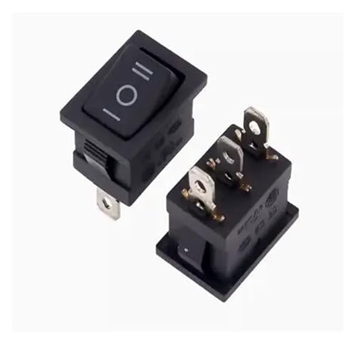 100PCS KCD1-101 Switch ON-OFF KCD1 15 * 21mm 2Pin3/4Pin Ship Type Switch 6A 250V 10A 125V 15X21 Rocker Switch Power Switch 21X15MM(3Pin ON-OFF-ON Black) von ITCLEYMDZV