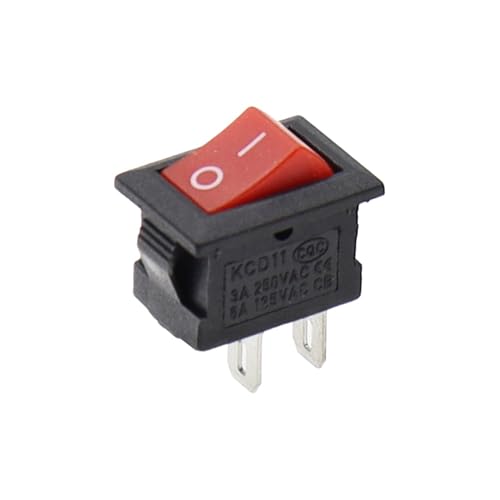 100PCS KCD11 Rocker Switch 10 * 15mm Push Button Switch ON-OFF/ON-OFF-ON 2 Pins / 3 Pins 3A 250VAC / 6A 125VAC 10x15mm ITCLEYMDZV(Red) von ITCLEYMDZV