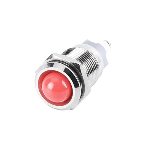 16/19/22MM IP67 Ball Head Dot LED Signal Lamp Metal Warning Indicator Lights Red Blue Green White ITCLEYMDZV(16MM,YELLOW LED_BRASS NICKEL_24V) von ITCLEYMDZV