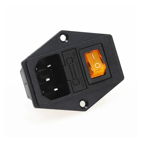 1Pcs AC-01A Power Rocker Switch 3 Pin 320 C14 Inlet Power Sockets Switch Connector Plug 10A 250V ITCLEYMDZV(Yellow) von ITCLEYMDZV