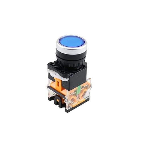 22mm LA38-11D/11DS Push Button Switch with Light on/Off Momentary/Latching220V 24V LED Indicators ITCLEYMDZV(Blue,SELF-LOCKING_12V) von ITCLEYMDZV