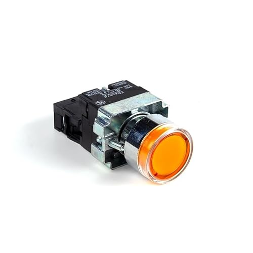 22mm Self-reset/Momentary XB2-BW Metal Push Button Switch with LED Light NO/NC 12V 24V 220V 380V Green Red Yellow Blue White ITCLEYMDZV(Yellow,380V) von ITCLEYMDZV