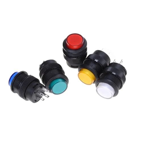 5PCS self-lockin 16MM Latching/Momentary push button switch with 5Color LED lighting 4Pin R16-503/AD R16-503/BD ITCLEYMDZV(Green,MOMENTARY_4 PIN_3.3V) von ITCLEYMDZV