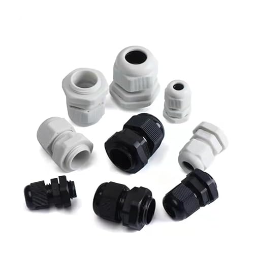 Cable Gland 10pcs Cable entry IP68 PG7 for 3-6.5mm PG9 PG11 PG13.5 PG16 PG19/21/ White Black Nylon Connector ITCLEYMDZV(PG19 White) von ITCLEYMDZV