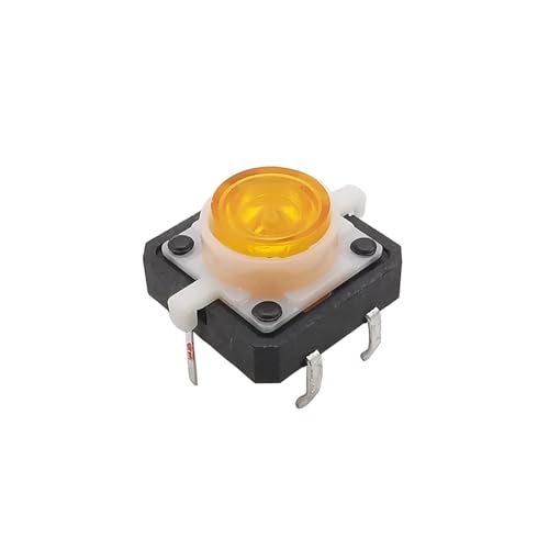 Illuminated Tact Push Button Switches 12x12x7.3mm LED Light Momentary Reset Switch 4 Pin Power Tactile Switches 12 * 12 * 7.3 ITCLEYMDZV(Yellow,One Size) von ITCLEYMDZV