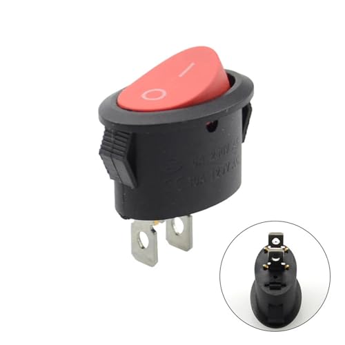 KCD1 Rocker Switch Oval Type ON-OFF Push Button Switch 2 Position with 2-Pin Terminal Push Button(Red) von ITCLEYMDZV