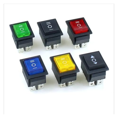 KCD4 1PCS black Rocker Switch Power Switch ON-OFF-ON 3 Position 6 Pins No lights 16A 250VAC/ 20A 125VAC(Blue ON-OFF-ON) von ITCLEYMDZV