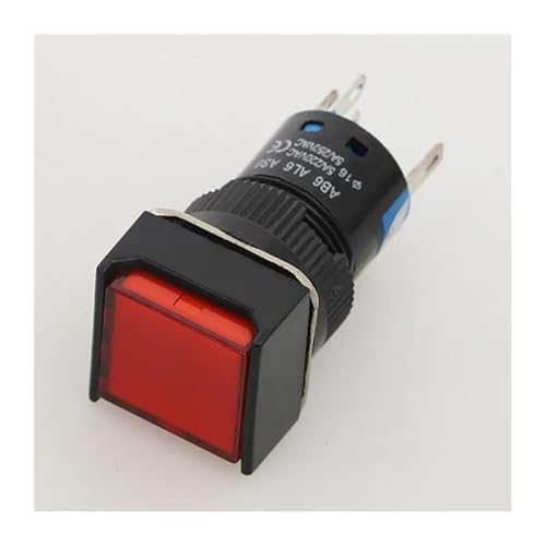 Momentary Push button Switches LA16F-11D AL6F-M Square button with light 5 pins 16MM self ITCLEYMDZV(Red,6V) von ITCLEYMDZV