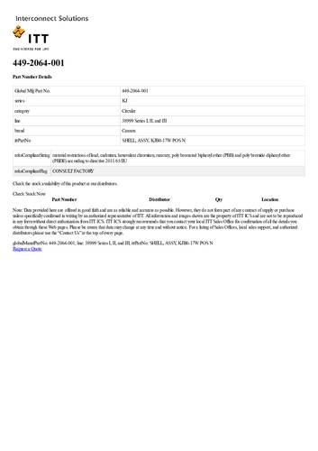 ITT 449-2064-001 D-SUB Steckverbinder 1St. von ITT