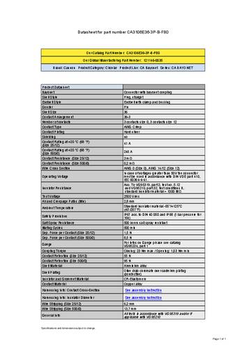 ITT CA3106E36-3P-B-F80 Rundsteckverbinder 1St. von ITT