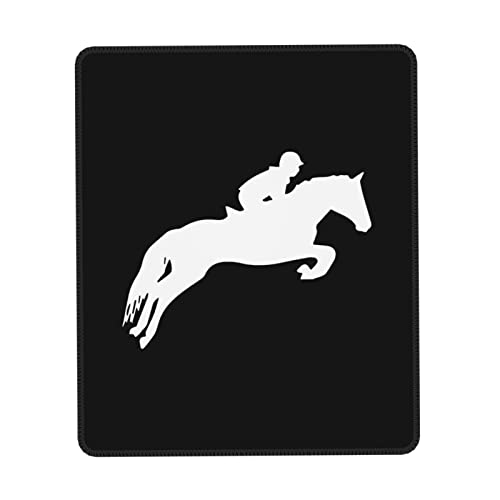 Horse Show Jumping Mousepad Anti-Rutsch-Gummi-Overlock-Mauspad, für Büro-Laptop-Computerkonsole 10 x 12 Zoll von IUBBKI