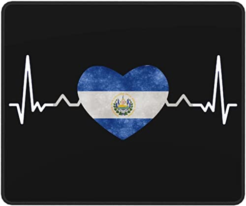 IUBBKI Flagge von EL Salvador Herzschlag-Mauspad Rutschfestes Leder 10 x 12 Zoll Mauspad-Matte von IUBBKI