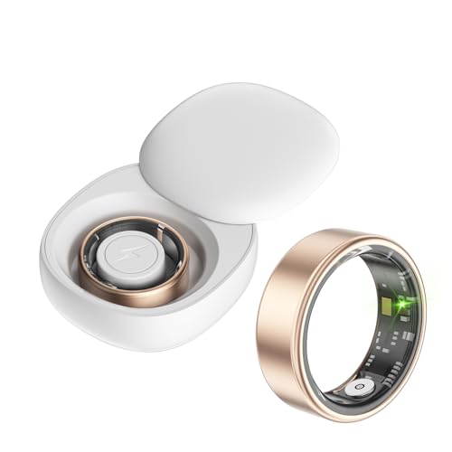 IVIVTOR Smart Ring Fitness Tracker - 9#（19,0 mm） Wasserdicht Herzfrequenz Pulsmesser Smartringe für Herren Damen - golden von IVIVTOR