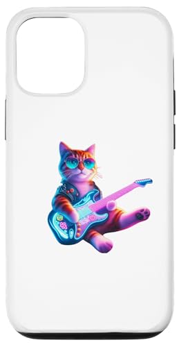 Hülle für iPhone 14 Katze spielt Gitarre - Lustige Rockmusik Gitarre Katze von IVRY