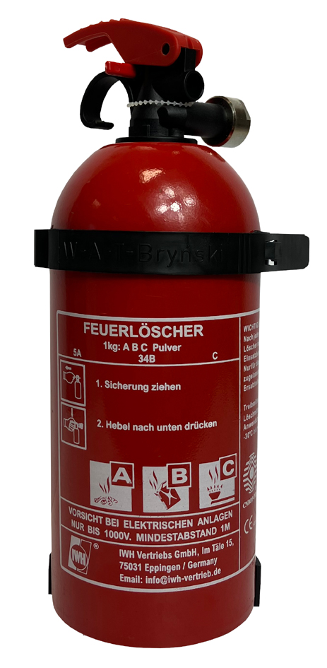 IWH Feuerlöscher für Kraftfahrzeuge, 1 kg, DIN EN 3 von IWH