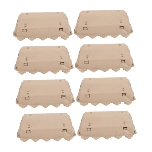 IWOWHERO 8St Eierträgerschale tragbare Eierbehälter eierwagen behälter Aufbewahrungsbehälter für Eier Ei Lagerung Eiertransport Eierhalter Ei leerer Karton Eier-Organizer Papier Khaki von IWOWHERO