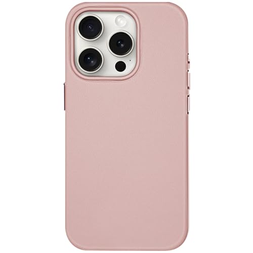 IXRRXMLD Schutzhülle für iPhone 16 Plus, veganes Premium-Leder, kompatibel mit Magsafe, elegant, weich, stilvoll und umweltfreundlich, Rosa von IXRRXMLD