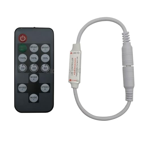 14-Tasten-Fernbedienung, Timing-LED-Dimmer, Empfangs-Timer, monochrom dimmbarer LED-Controller for Streifenlichter und Lichterketten von IYNWBJTS