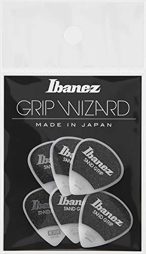 IBANEZ Grip Wizard Series Sand Grip Flat Pick - weiß 6 Stück (PPA16MSG-WH) von Ibanez