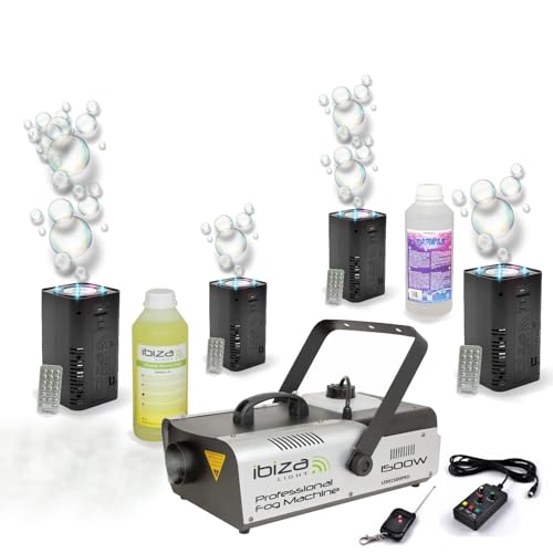 Ibiza Light - Lichtpaket DMX 1500 W Ibiza LSM1500PRO – 4 Seifenblasenmaschinen LED BUBBLE-DREAM – Flüssigkeiten inklusive – Abend Hochzeit DJ Ibiza Light - Lichtpaket DMX 1500 W Ibiza LSM1500PRO – 4 Seifenblasenmaschinen LED BUBBLE-DREAM – Flüssigkeiten inklusive – Abend Hochzeit DJ von Ibiza Light