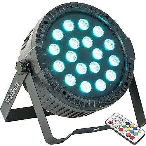 IBIZA THINPAR-18X1RGB LED PAR Scheinwerfer Disco DJ Party Club Effekt Floorspot Effektlicht Fernbedienung DMX Stroboskop von Ibiza