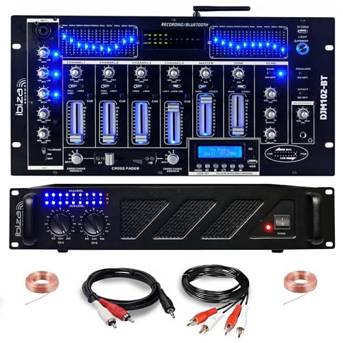 Ibiza - DJ-Pack Sono Verstärker AMP300-MKII 480 W – Mischpult Bluetooth DJM102-BT USB Klinke XLR – Kabel RCA Jack Lautsprecher im Lieferumfang enthalten Ibiza - DJ-Pack Sono Verstärker AMP300-MKII 480 W – Mischpult Bluetooth DJM102-BT USB Klinke XLR – Kabel RCA Jack Lautsprecher im Lieferumfang enthalten von Ibiza
