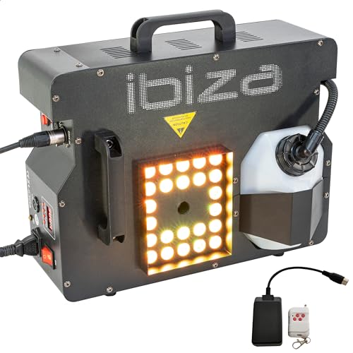 Ibiza - ERUPTION-1500 - Nebelmaschine 1500W mit RGB LED - Horizontale oder vertikale Projektion - Fernsteuerung - DMX Steuerung - Party, Show, Konzert, Event von Ibiza