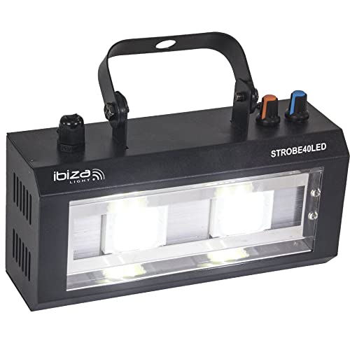 Ibiza - STROBE40LED - 2x20W LED Stroboskoplicht - Schwarz von Ibiza