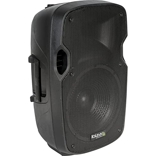 Ibiza - XTK12A - 12"/30cm aktives Plug & Play Lautsprechersystem mit 500W RMS Belastbarkeit - Kompressionshochtöner, Bassreflexsystem, Verstärkermodul, LINE/Micro Eingänge - Schwarz von Ibiza