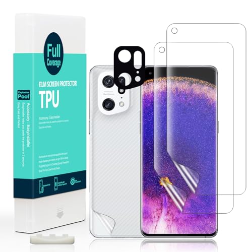 Ibywind Schutzfolie kompatibel mit Oppo Find X5 Pro 5G 6.7",[ Metall Kamera Schutzfolie ][Carbon Fiber Folie für die Rückseite][Fingerabdruck kompatibel][Blasenfrei] von Ibywind