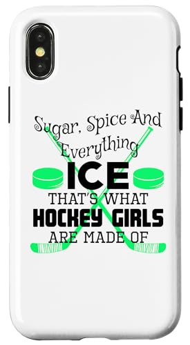 Hülle für iPhone X/XS Hockey Girls Sugar Spice Everything Ice Girls Hockey von Ice Hockey Gifts Sport Apparel by Kanig Designs