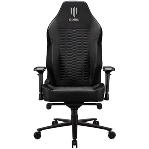 Iconic - Premium Gaming Stuhl Apollon Classic Black Silver Ghost - Ergonomischer Gamer Sessel Bürostuhl von Iconic