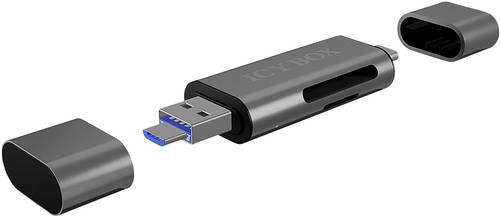 ICY BOX Externer Speicherkartenleser USB-C®, USB 3.2 Gen 1 (USB 3.0), Micro USB 2.0 Anthrazit von Icy Box