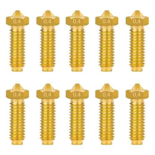 IdeaFormer 10 Stück Messing Kobra 2 Düsen 0.4mm, Brass Extruder Hotend Nozzle für Anycubic Kobra 2, Kobra 2 Pro, Kobra 2 Neo, Kobra 2 Plus, Kobra 2 Max 3D Drucker Düse Nozzles Set von IdeaFormer