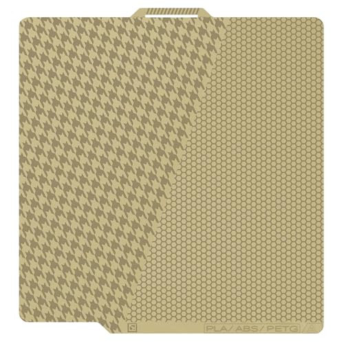 IdeaFormer Houndstooth & Honeycomb PEI Druckplatte 257x257 mm für Bambulab P1 X1, PEI Spring Steel Druckbett Federstahl PEI Build Plate für Bambu Lab X1 X1C X1E P1P P1S A1 von IdeaFormer