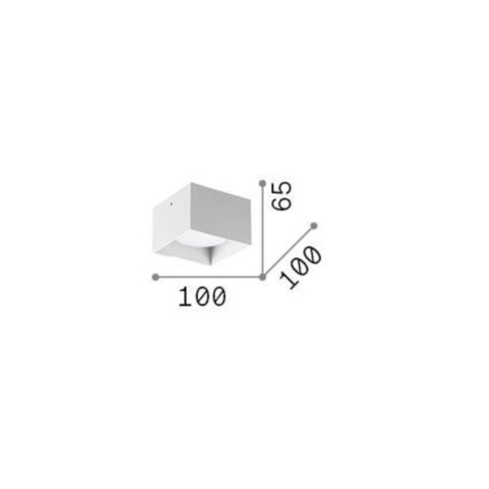 Ideal Lux Downlight Spike Square, weiß, Alu, 10 x 10 cm von Ideallux