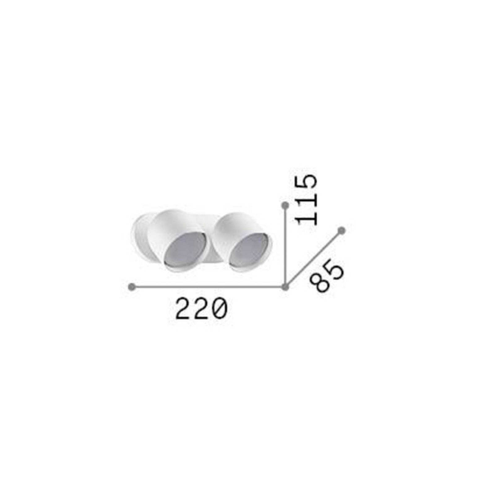 Ideal Lux Wandleuchte Dodo schwarz 2-flammig Metall Ø 8,5 cm von Ideallux