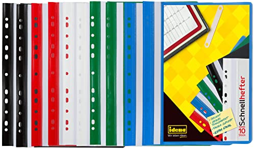 Idena 307862 - Schnellhefter für DIN A4 gelocht, aus Kunststoff, 2 x blau/grün/rot/weiß/schwarz, 10 Stück Idena 307862 - Schnellhefter für DIN A4 gelocht, aus Kunststoff, 2 x blau/grün/rot/weiß/schwarz, 10 Stück von Idena