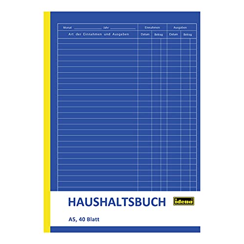 Idena 314252 - Haushaltsbuch, DIN A5, doppelseitig bedruckt, holzfreies Papier, 40 Blatt, 1 Stück von Idena