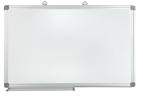 Idena 568019 - Whiteboard mit Aluminiumrahmen und Stiftablage, ca. 60 x 40 cm groß, zur Wandmontage geeignet, ideal für das Büro und zu Hause von Idena