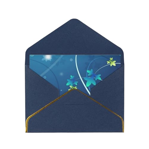 Blaue Mini-Blumen-Wirbel-Phnom Penh Perlen-Grußkarte aus Papier – luxuriöse Einladungskarte für Urlaub, Geburtstag, Hochzeit, mit passendem Umschlag – elegantes faltbares Design für alle Anlässe von IguaTu